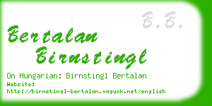 bertalan birnstingl business card